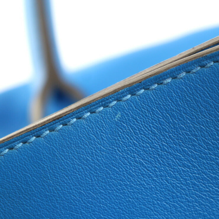 美品 HERMES エルメス ツールボックス 33 ハンドバッグ - ヴォースイフト ブルーイドラ シルバー金具 2WAY ショルダーバッグ ボストンバッグ ターンロック □Q刻印