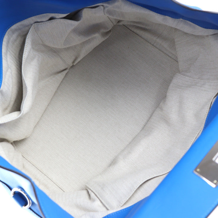 美品 HERMES エルメス ツールボックス 33 ハンドバッグ - ヴォースイフト ブルーイドラ シルバー金具 2WAY ショルダーバッグ ボストンバッグ ターンロック □Q刻印