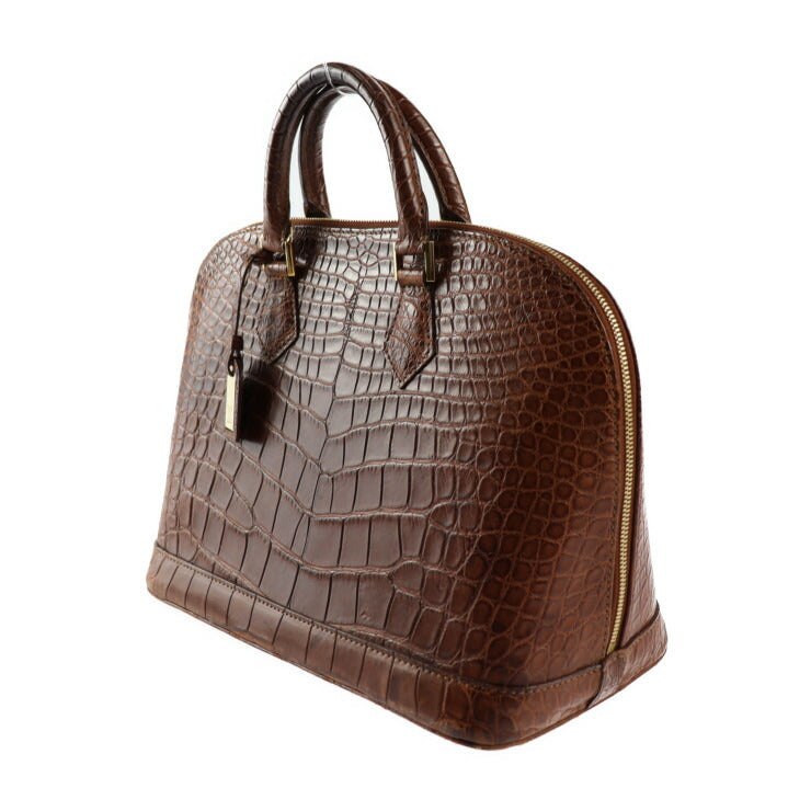 LOUIS VUITTON ルイ ヴィトン アルマ ハンドバッグ N90002 アリゲーターマット CAMEL キャメル ゴールド金具 クロコ エキゾチックレザー ブラウン 2WAY