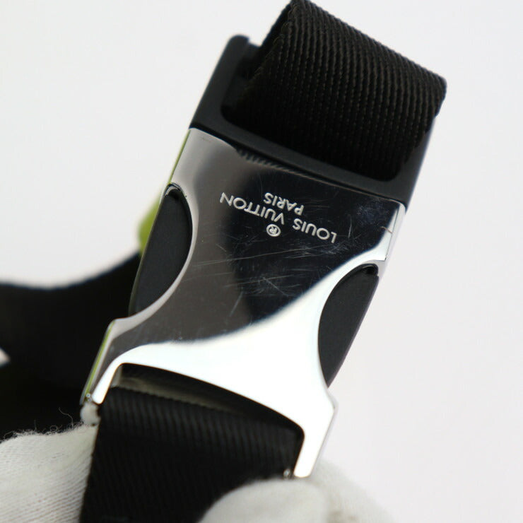 美品 LOUIS VUITTON ルイ ヴィトン バムバッグ アウトドア タイガラマ ボディバッグ M30251 PVC レザー ジョーヌ イエロー ブラック