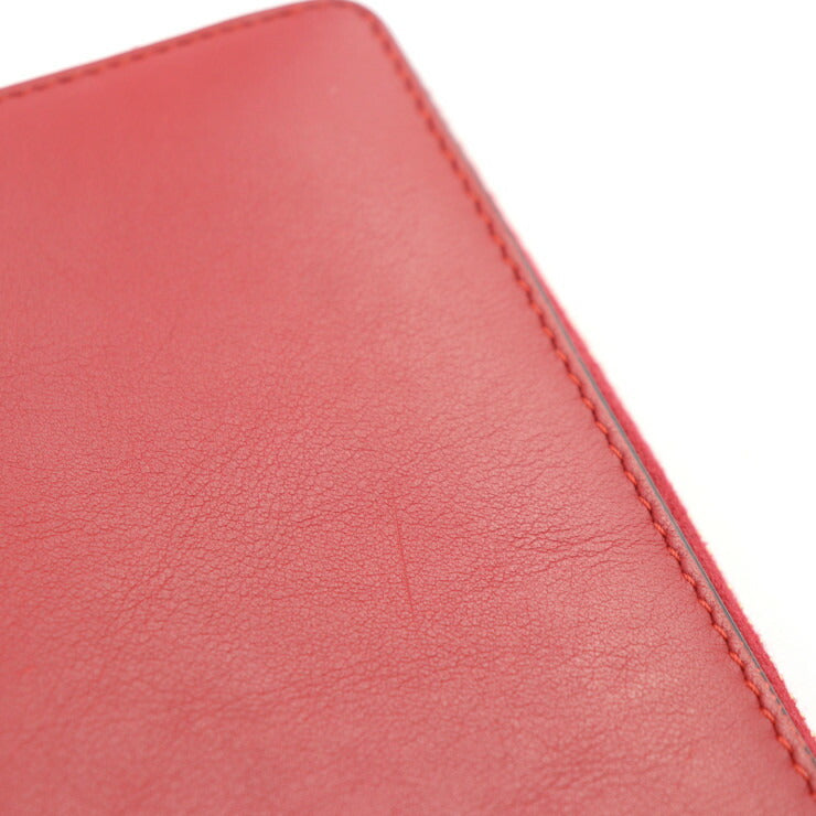 美品 GUCCI グッチ バンブー 長財布 453158 レザー レッド ゴールド金具 ラウンドファスナー