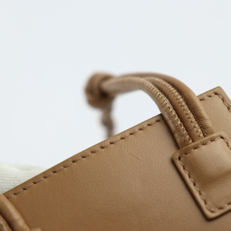 超美品 JIL SANDER ジルサンダー タングル スモール ショルダーバッグ JSMU840080 レザー ブラウン系 スマートフォンホルダー ポシェット