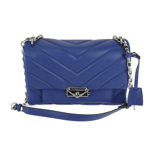 超美品 Michael Kors マイケルコース CECE ミディアム キルティングレザー コンバーチブル ショルダーバッグ 30T9S0EL8L ラムレザー ブルー シルバー金具 フラップ チェーン