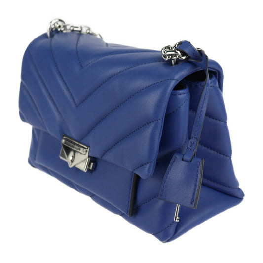 超美品 Michael Kors マイケルコース CECE ミディアム キルティングレザー コンバーチブル ショルダーバッグ 30T9S0EL8L ラムレザー ブルー シルバー金具 フラップ チェーン