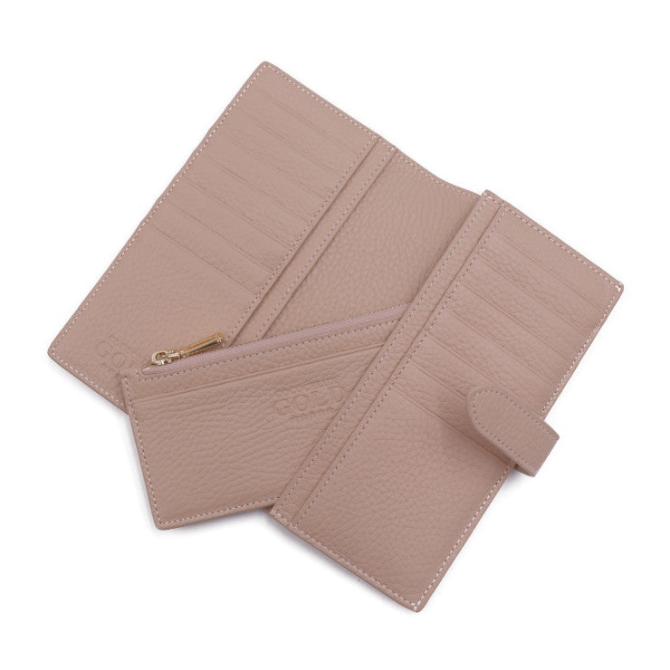 超美品 COCOCELUX GOLD ココセリュックス ゴールド 二つ折り財布 長財布 - GOLDヘラクレス シュリンクレザー ベージュ系 ゴールド金具 ロングウォレット