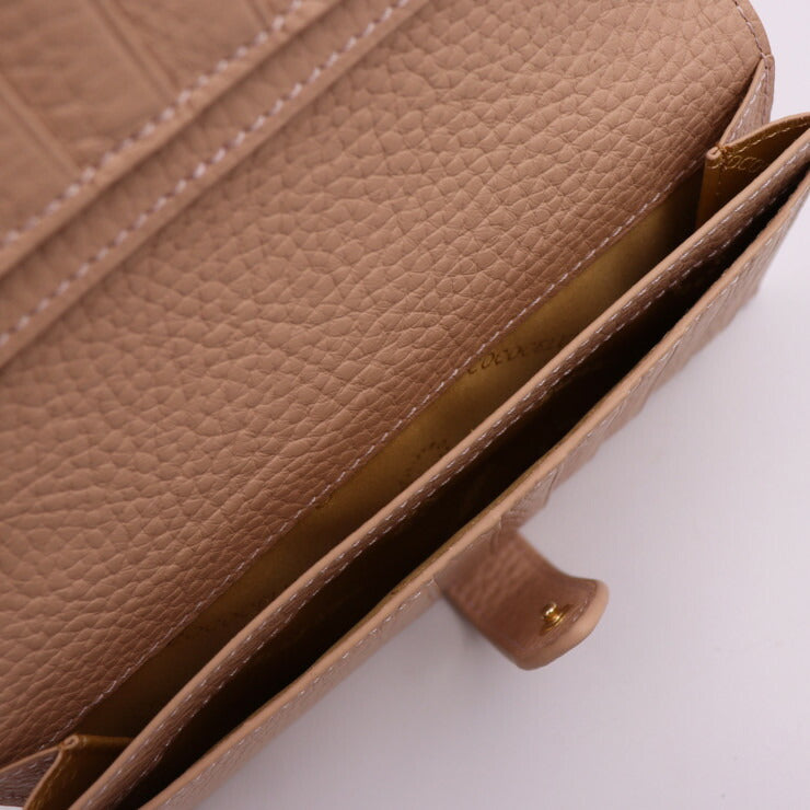 超美品 COCOCELUX GOLD ココセリュックス ゴールド 二つ折り財布 長財布 - GOLDヘラクレス シュリンクレザー ベージュ系 ゴールド金具 ロングウォレット