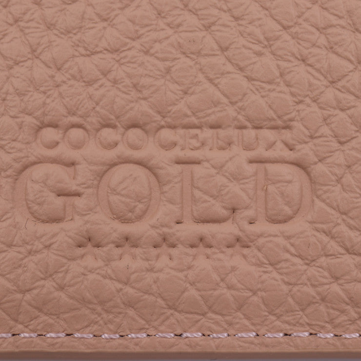 超美品 COCOCELUX GOLD ココセリュックス ゴールド 二つ折り財布 長財布 - GOLDヘラクレス シュリンクレザー ベージュ系 ゴールド金具 ロングウォレット