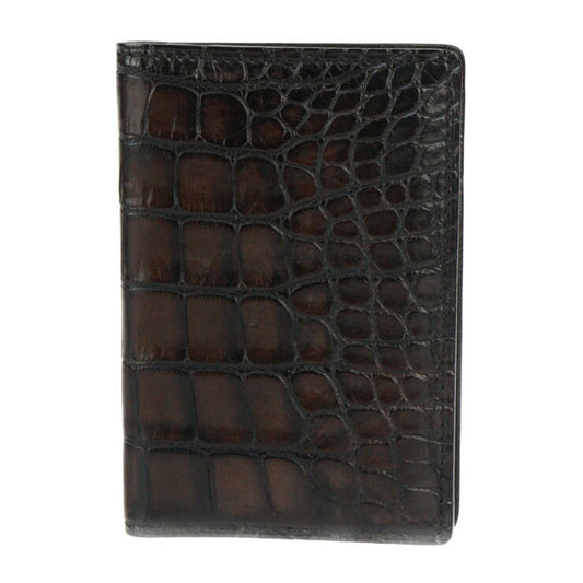 Beautiful Berluti JAGUA Card Case - Alligator Brown Bi-fold Business Card Holder Crocodile