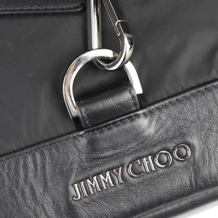 美品 JIMMY CHOO ジミーチュウ フィッツロイ リュック・デイパック - ナイロン レザー ブラック バックパック