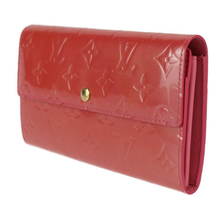 超美品 LOUIS VUITTON ルイ ヴィトン ポルトフォイユ・サラ 長財布 Ｍ9140F モノグラムヴェルニ フランボワーズ ゴールド金具 フラップ ビトン