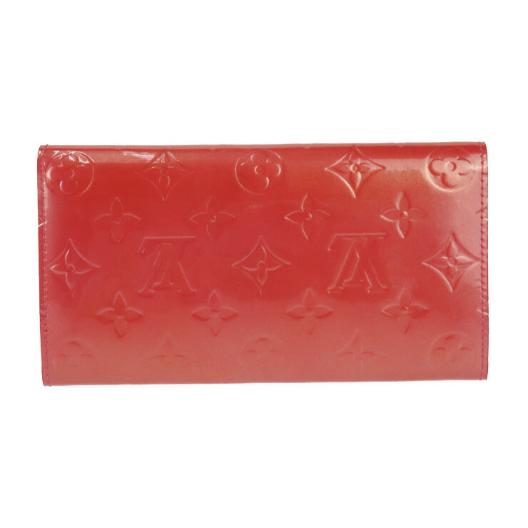 超美品 LOUIS VUITTON ルイ ヴィトン ポルトフォイユ・サラ 長財布 Ｍ9140F モノグラムヴェルニ フランボワーズ ゴールド金具 フラップ ビトン