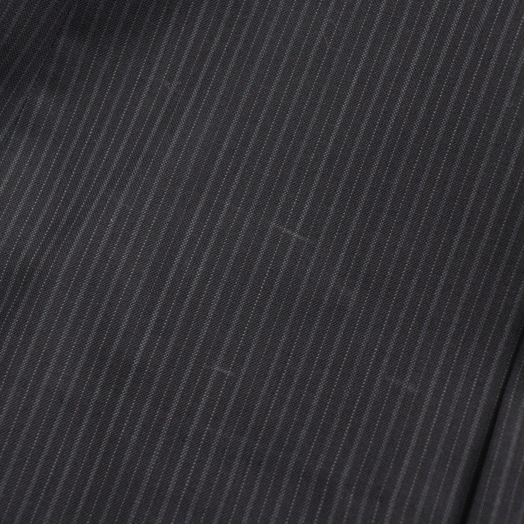 超美品 HILTON ヒルトン パンツスーツ スーツ 175180 表記サイズ ジャケット13・パンツ9 ウール100％ ブラック グレー セットアップ ビジネススーツ ストライプ 1つボタン