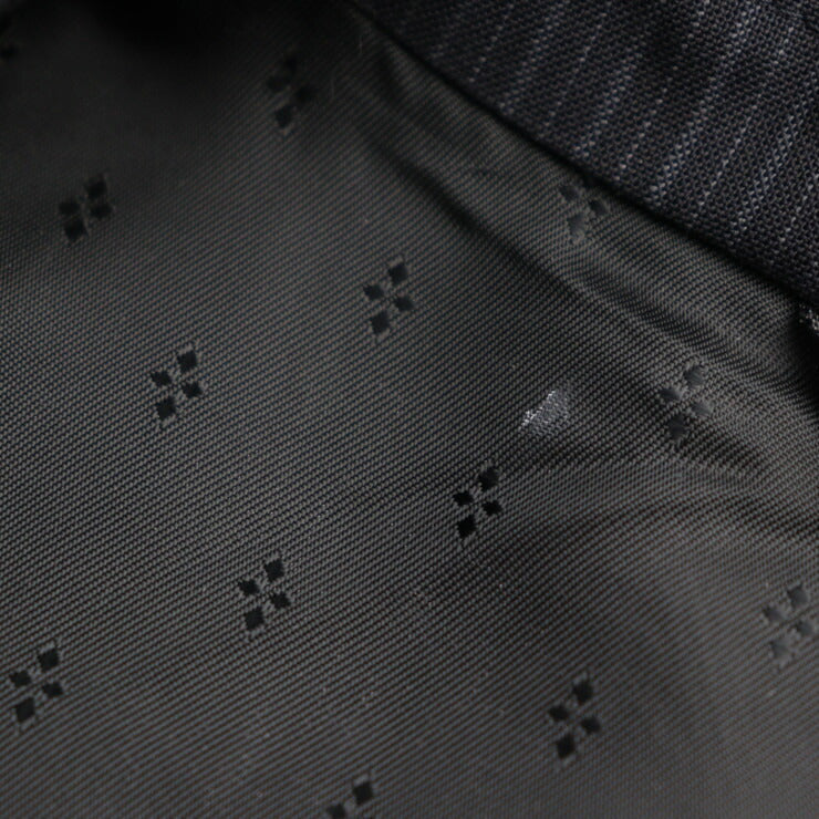 超美品 HILTON ヒルトン パンツスーツ スーツ 175180 表記サイズ ジャケット13・パンツ9 ウール100％ ブラック グレー セットアップ ビジネススーツ ストライプ 1つボタン