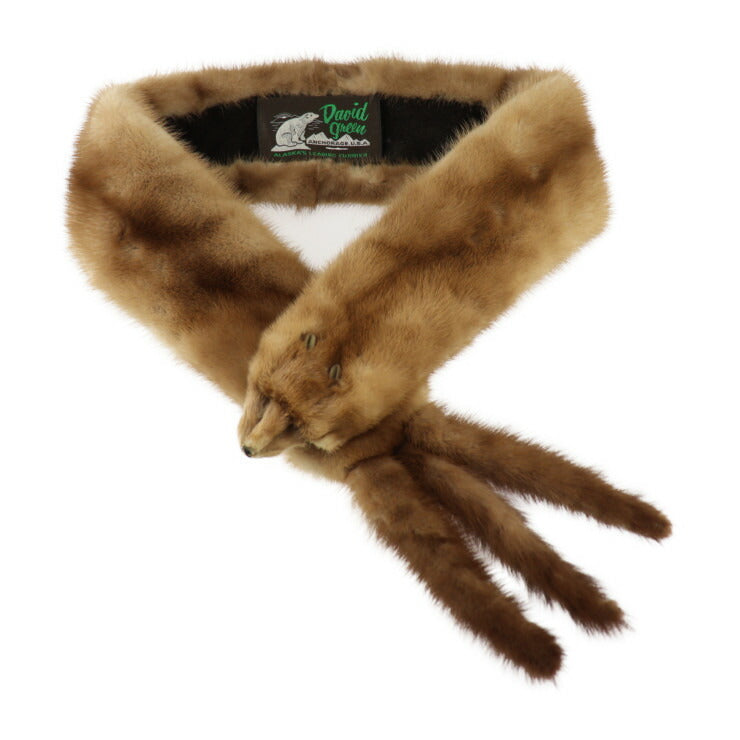 David Green デビッド グリーン 襟巻 マフラー - ミンク ブラウン ティペット 毛皮