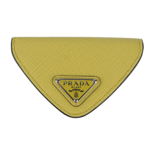 新品未使用展示品 PRADA プラダ 小銭入れ コインケース 2MM004 サフィアーノレザー SOLE イエロー系 三角ロゴ