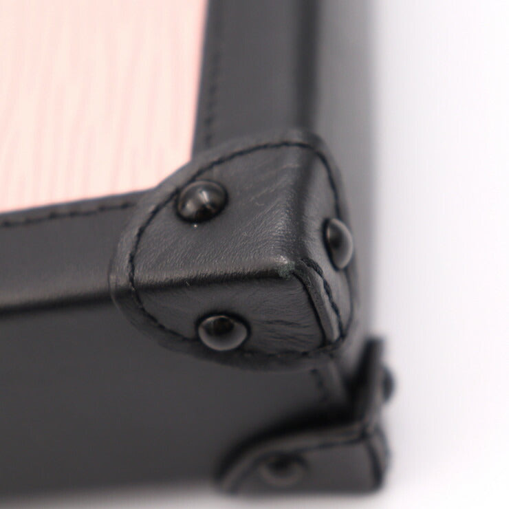 超美品 LOUIS VUITTON ルイ ヴィトン ポシェット・トランク ヴェルティカル エピ ショルダーバッグ M67872 レザー カーフレザー ローズバレリーヌ ブラック ゴールド金具 ビトン ピンク チェーン