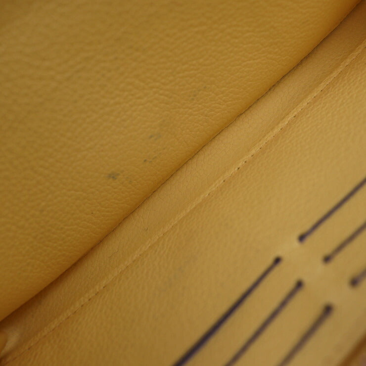 美品 LOUIS VUITTON ルイ ヴィトン ジッピーウォレット モノグラムアンプラント 長財布 M81279 レザー ピンク × ベージュ × イエロー × ホワイト ゴールド金具 ラウンドファスナー ビトン