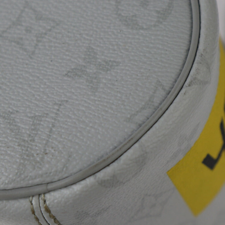 美品 LOUIS VUITTON ルイ ヴィトン チョーク・ナノバッグ ホワイトモノグラム ショルダーバッグ M44631 PVC レザー ホワイト系 グレー シルバー金具 巾着型 ポシェット