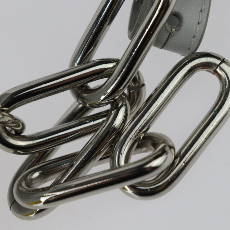 美品 LOUIS VUITTON ルイ ヴィトン チョーク・ナノバッグ ホワイトモノグラム ショルダーバッグ M44631 PVC レザー ホワイト系 グレー シルバー金具 巾着型 ポシェット