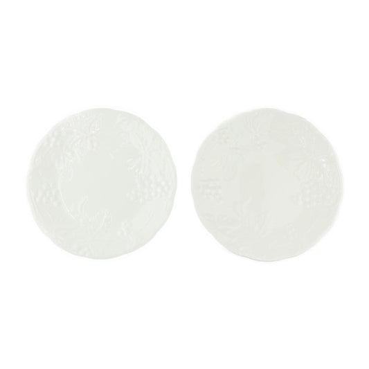 新品未使用展示品 NARUMI ナルミ 27cm プレート 2点セット 食器 1023-21760 ボーンチャイナ ホワイト フルーツエンボス 洋皿 大皿