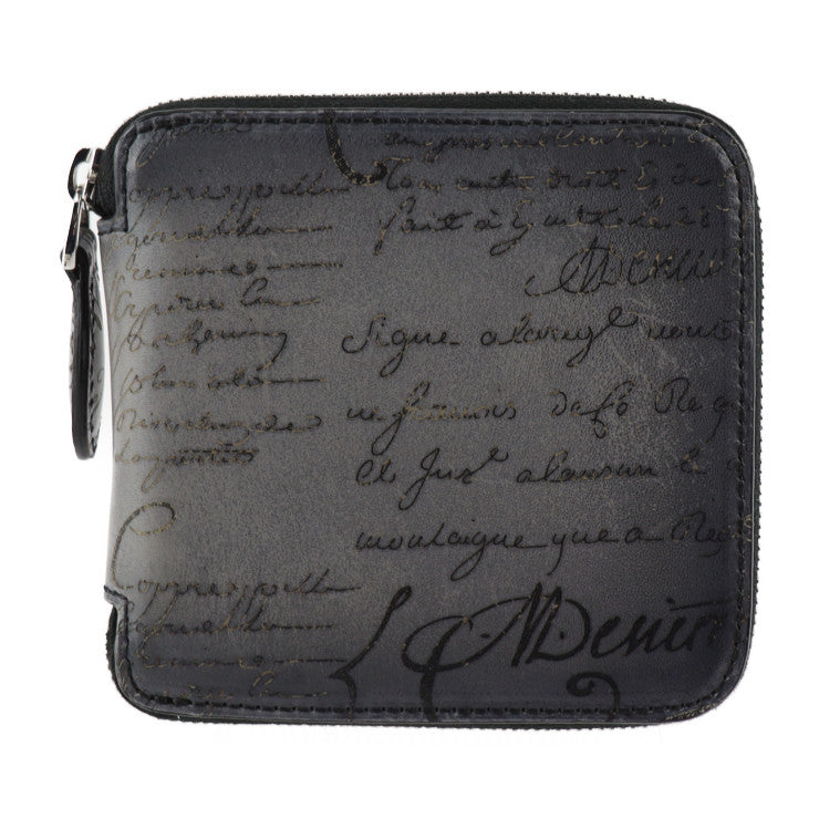 超美品 Berluti ベルルッティ IN CASE インケース カリグラフィー トートバッグ - ナイロン スクリット ヴェネチアンレザー グレー ブラック シルバー金具 エコバッグ 折り畳みバッグ ショッピングバッグ