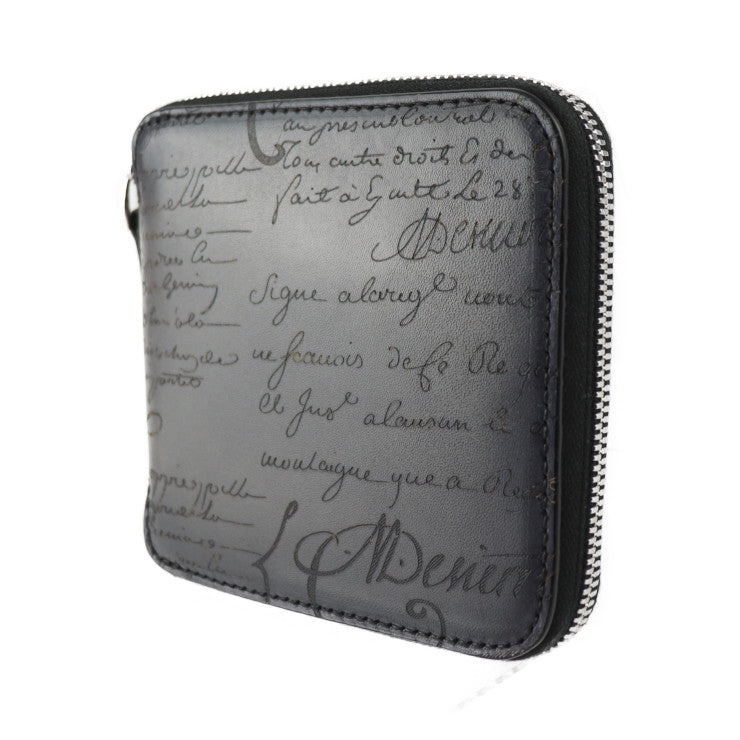 超美品 Berluti ベルルッティ IN CASE インケース カリグラフィー トートバッグ - ナイロン スクリット ヴェネチアンレザー グレー ブラック シルバー金具 エコバッグ 折り畳みバッグ ショッピングバッグ