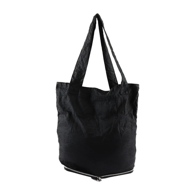 超美品 Berluti ベルルッティ IN CASE インケース カリグラフィー トートバッグ - ナイロン スクリット ヴェネチアンレザー グレー ブラック シルバー金具 エコバッグ 折り畳みバッグ ショッピングバッグ