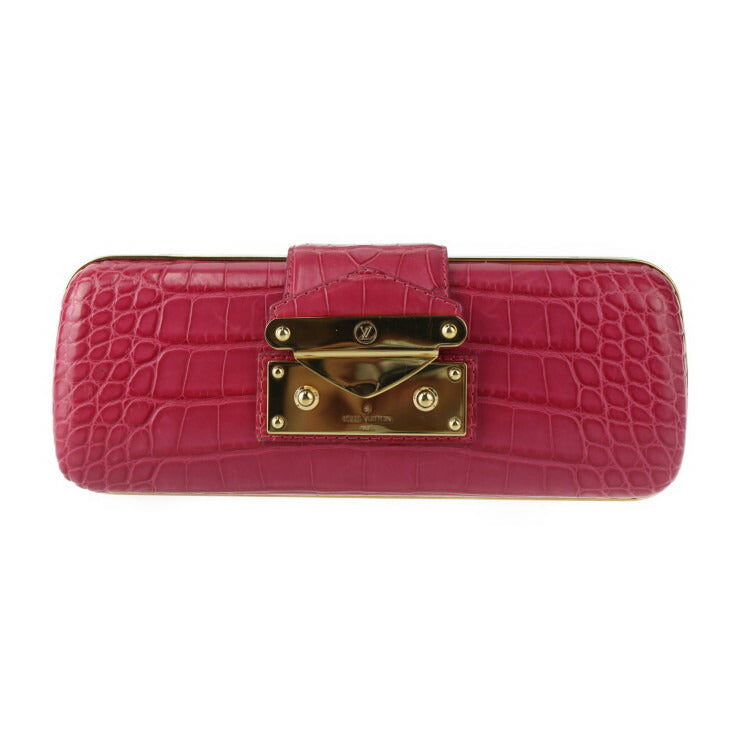 美品 LOUIS VUITTON ルイ ヴィトン ミノディエール トレゾール クラッチバッグ - クロコダイル レザー ピンク系 ゴールド金具 2WAY チェーン ショルダーバッグ 希少 ビトン