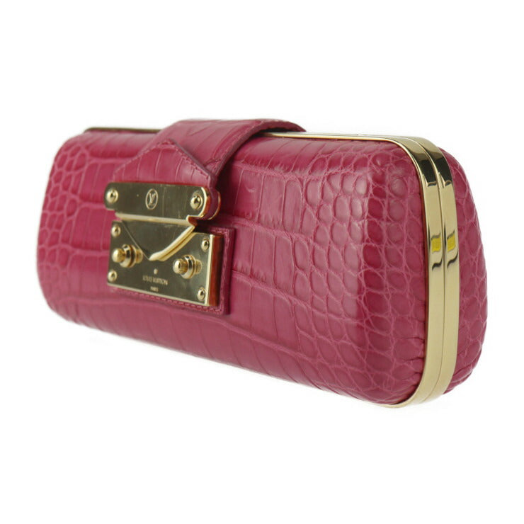 美品 LOUIS VUITTON ルイ ヴィトン ミノディエール トレゾール クラッチバッグ - クロコダイル レザー ピンク系 ゴールド金具 2WAY チェーン ショルダーバッグ 希少 ビトン