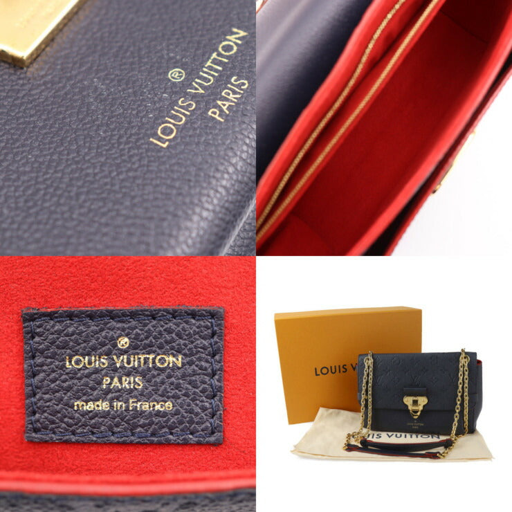 LOUIS VUITTON ルイ ヴィトン ヴァヴァンPM モノグラムアンプラント ショルダーバッグ M52271 レザー マリーヌルージュ ゴールド金具 フラップ チェーン ビトン ネイビー系