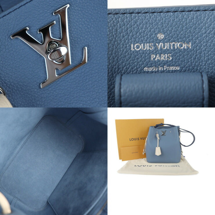 超美品 LOUIS VUITTON ルイ ヴィトン ロックミー・バケット ハンドバッグ M51413 トリヨンレザー ブルージーン シルバー金具 2WAY ショルダーバッグ ターンロック