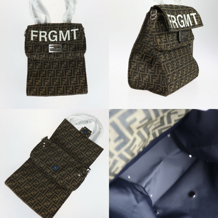 新品未使用展示品 FENDI フェンディ バゲット フォールダブル ズッカ ハンドバッグ 8BH418 AR2F キャンバス ベージュ系 ブラウン系 2WAY ショルダーバッグ トートバッグ