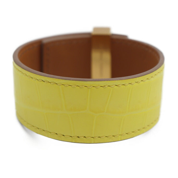 超美品 HERMES エルメス メドール コリエドシアン 24 ブレスレット - 表記サイズ T2 ニロティカスマット クロコダイル ライム イエロー系 ゴールド金具 Z刻印