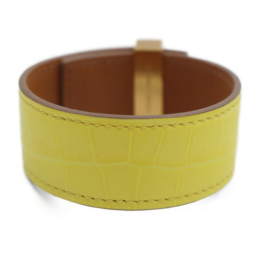 超美品 HERMES エルメス メドール コリエドシアン 24 ブレスレット - 表記サイズ T2 ニロティカスマット クロコダイル ライム イエロー系 ゴールド金具 Z刻印