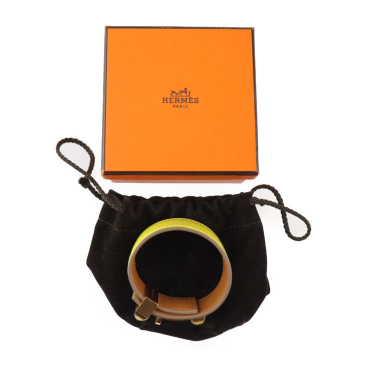 超美品 HERMES エルメス メドール コリエドシアン 24 ブレスレット - 表記サイズ T2 ニロティカスマット クロコダイル ライム イエロー系 ゴールド金具 Z刻印