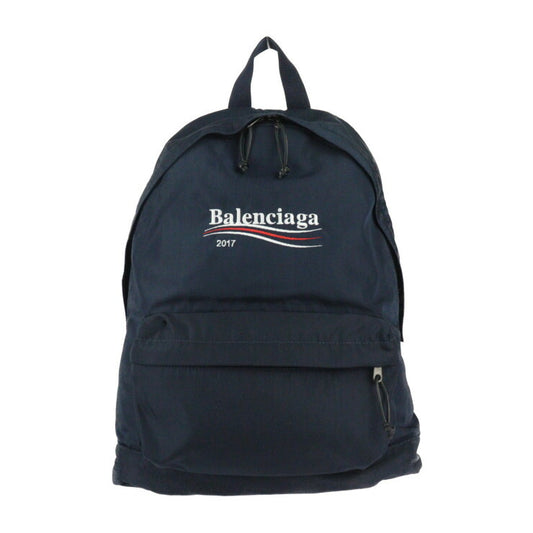 美品 BALENCIAGA バレンシアガ XPLORER エクスプローラー バックパック リュック・デイパック 459744 ナイロンキャンバス ネイビー ロゴ 刺繍