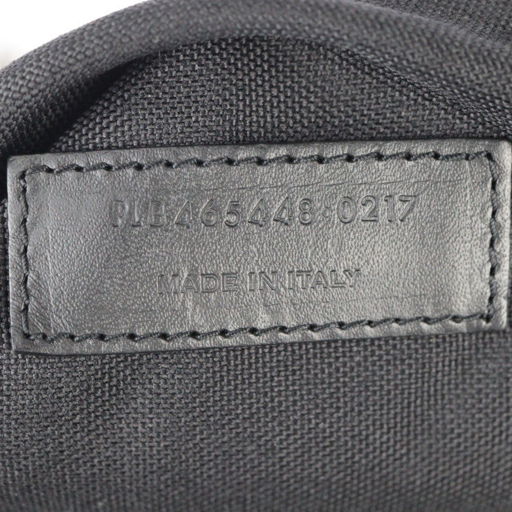 美品 SAINT LAURENT PARIS サンローランパリ バックパック リュック・デイパック 465448 キャンバス レザー ブラック シルバー金具 ロゴ