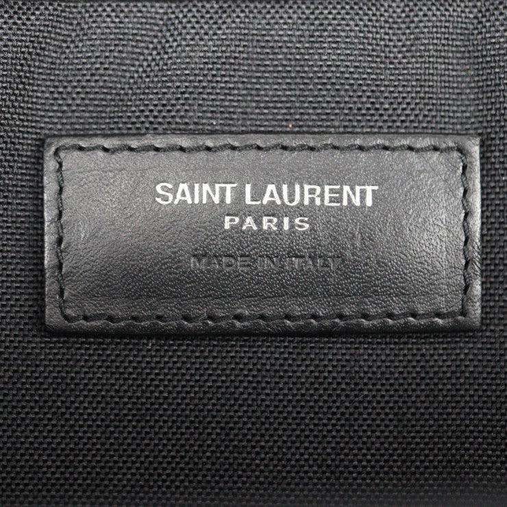美品 SAINT LAURENT PARIS サンローランパリ バックパック リュック・デイパック 465448 キャンバス レザー ブラック シルバー金具 ロゴ