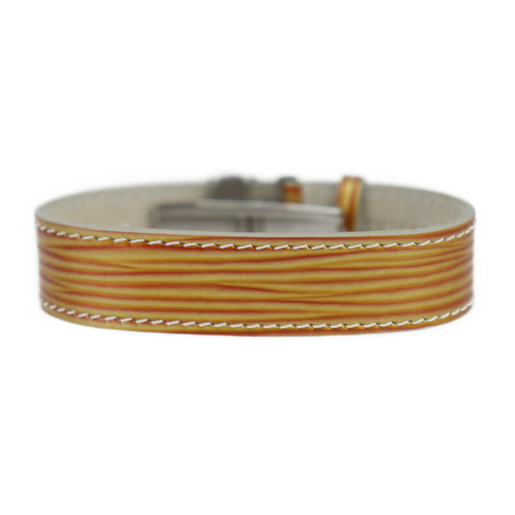 美品 LOUIS VUITTON ルイ ヴィトン グッドラックブレス サイバーエピ ブレスレット M99084 パテントレザー ゴールド系 オレンジ系 シルバー金具 ビトン