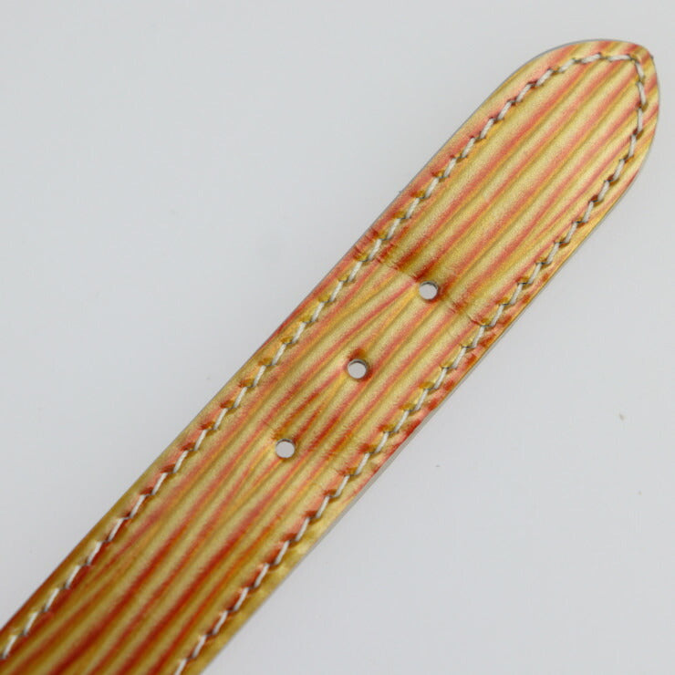 美品 LOUIS VUITTON ルイ ヴィトン グッドラックブレス サイバーエピ ブレスレット M99084 パテントレザー ゴールド系 オレンジ系 シルバー金具 ビトン