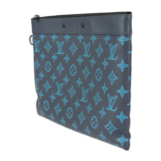 LOUIS VUITTON ルイ ヴィトン ポシェット トゥ ゴー モノグラムシャドウ セカンドバッグ M82321 カーフ BLEU NAVY RIVER ブルーネイビーリバー ブラック金具 リストレット クラッチバッグ ポーチ ビトン