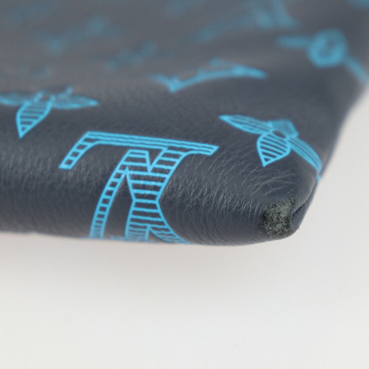 LOUIS VUITTON ルイ ヴィトン ポシェット トゥ ゴー モノグラムシャドウ セカンドバッグ M82321 カーフ BLEU NAVY RIVER ブルーネイビーリバー ブラック金具 リストレット クラッチバッグ ポーチ ビトン