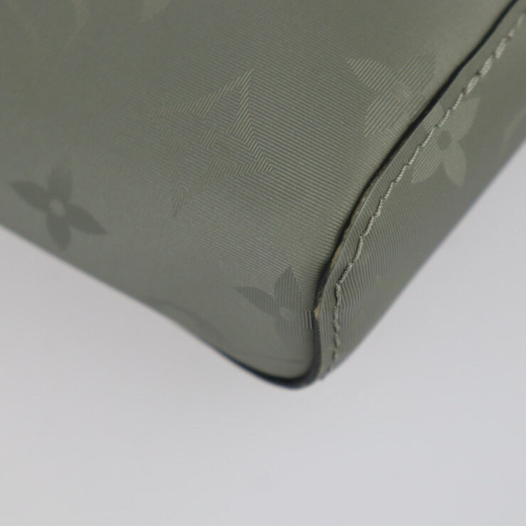 美品 LOUIS VUITTON ルイ ヴィトン メッセンジャー PM モノグラム チタニウム ショルダーバッグ M43889 レザー ナイロンキャンバス GRIS グレー系 ゴールド金具 ポシェット ビトン