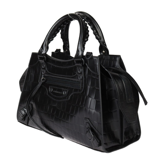 超美品 BALENCIAGA バレンシアガ ネオ クラシック シティ スモール ハンドバッグ 638521 クロコ型押しレザー ブラック 2WAY ショルダーバッグ トートバッグ