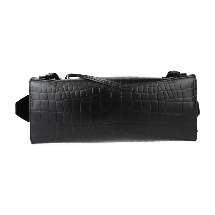 超美品 BALENCIAGA バレンシアガ ネオ クラシック シティ スモール ハンドバッグ 638521 クロコ型押しレザー ブラック 2WAY ショルダーバッグ トートバッグ
