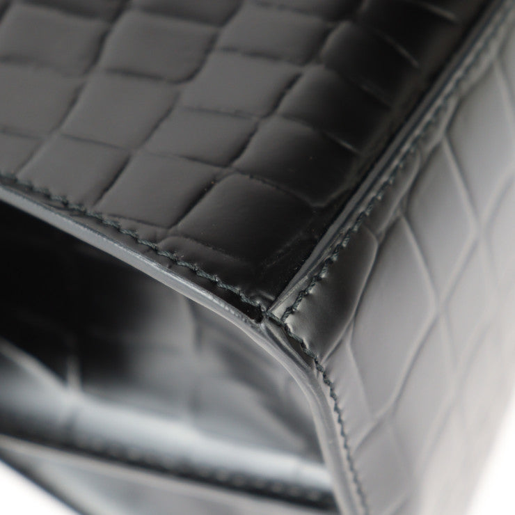 超美品 BALENCIAGA バレンシアガ ネオ クラシック シティ スモール ハンドバッグ 638521 クロコ型押しレザー ブラック 2WAY ショルダーバッグ トートバッグ