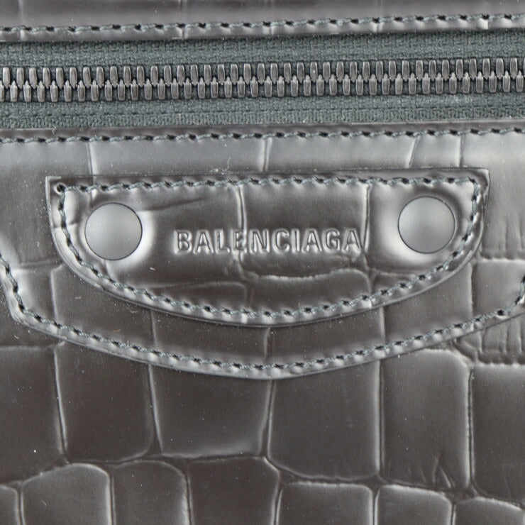 超美品 BALENCIAGA バレンシアガ ネオ クラシック シティ スモール ハンドバッグ 638521 クロコ型押しレザー ブラック 2WAY ショルダーバッグ トートバッグ