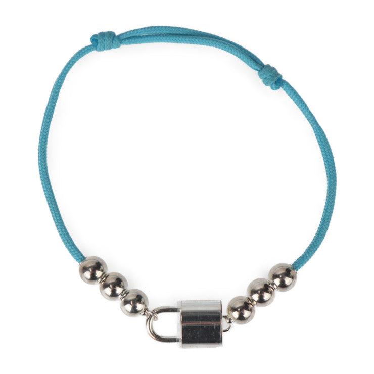 超美品 LOUIS VUITTON ルイ ヴィトン ロックイット ビーズ ブレスレット Q05785 リサイクルポリエステル × Ag925 ブルー シルバー ビトン