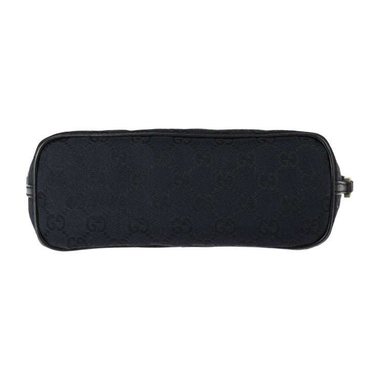 美品 GUCCI グッチ アクセサリーポーチ GGキャンバス ハンドバッグ 039 1103 2123 キャンバス レザー ブラック シルバー金具