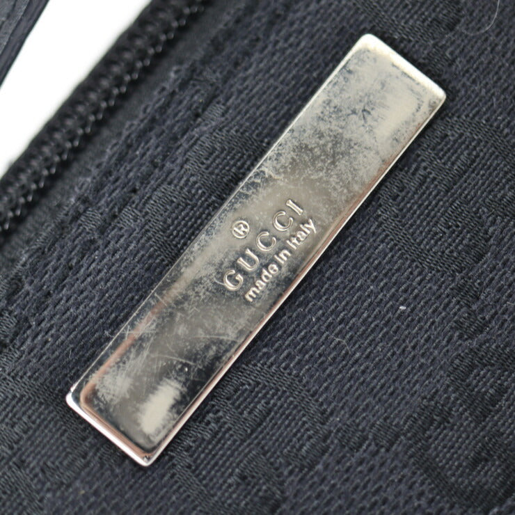 美品 GUCCI グッチ アクセサリーポーチ GGキャンバス ハンドバッグ 039 1103 2123 キャンバス レザー ブラック シルバー金具